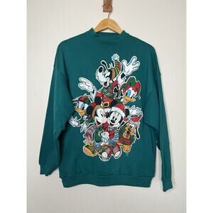 Vintage Disney Mickey Mouse and Friends Teal Sweatshirt Size XL